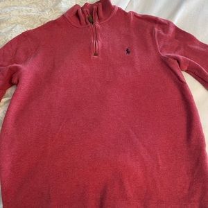 Mens Polo Burnt Red Quarter Zip